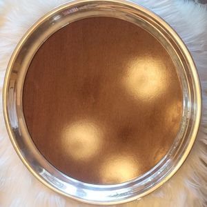 Westinghouse Micarta Serving Tray woodgrain with silver trim. Some imperfections